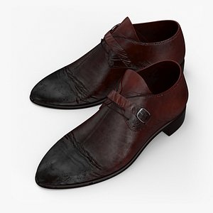 Leather Dress Shoes with Buckle 3D