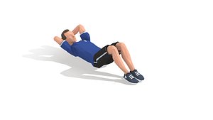 abdominal crunch Exercise man Animation