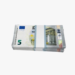 3D Packs of 5 Euro Bills