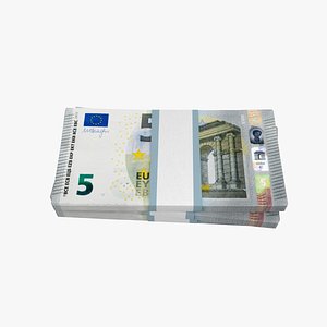 Packs of 5 Euro Bills