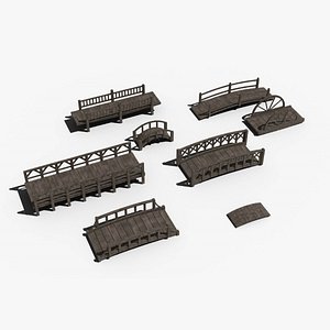 3D Bridge Old Wooden model
