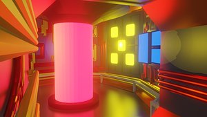 Neon Reactor  Modular Sci Fi Base 3D model