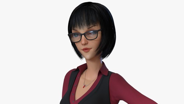 Business woman cartoon 3D model - TurboSquid 1453441