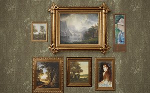 Antique Old Paintings 3D model