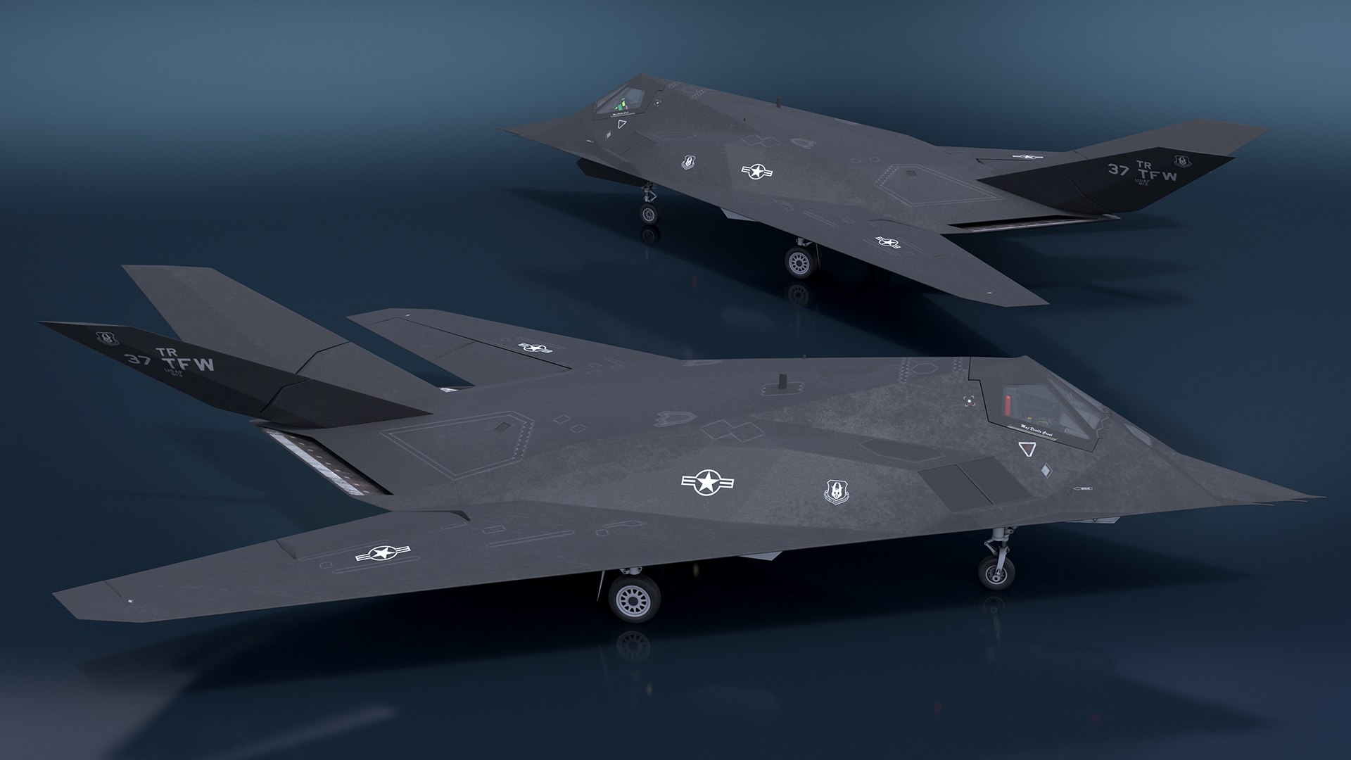 3D Lockheed F-117 Nighthawk Stealth Aircraft https://p.turbosquid.com/ts-thumb/j7/btfvX8/tf/lockheed_f117_nighthawk_stealth_aircraft_011/jpg/1733547940/1920x1080/fit_q87/a698ee422cf813e98af4be3e5fc9dc49c830b568/lockheed_f117_nighthawk_stealth_aircraft_011.jpg