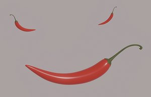 3D Hot Pepper model