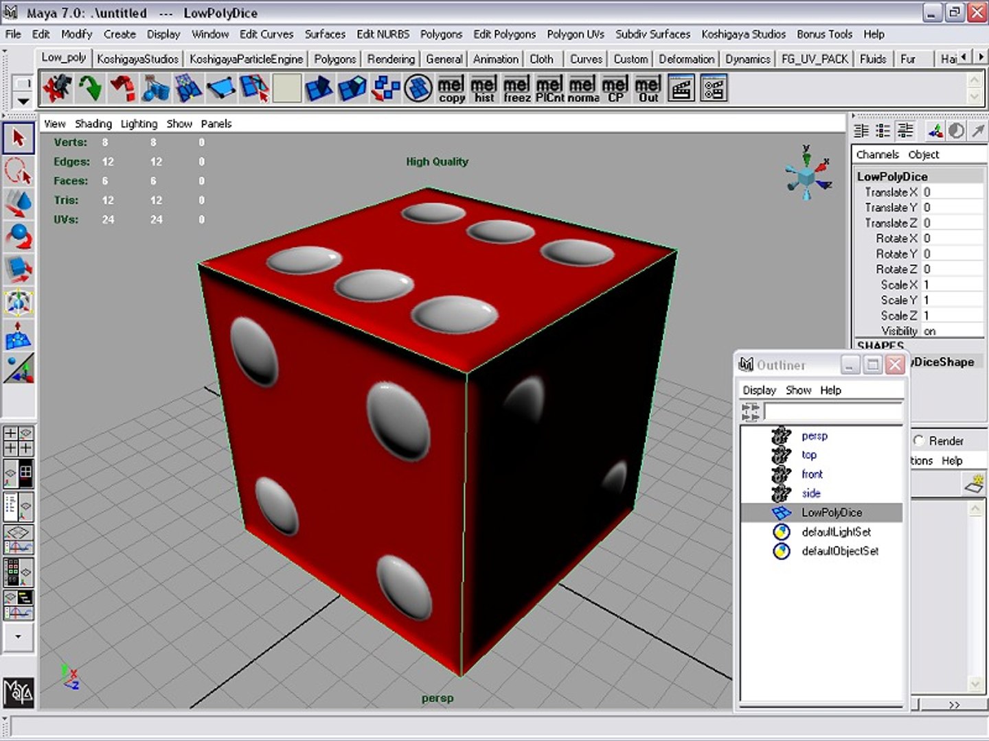 Obj Dice Games Cube