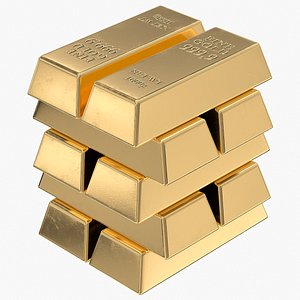 3D Gold Bar Small Stack