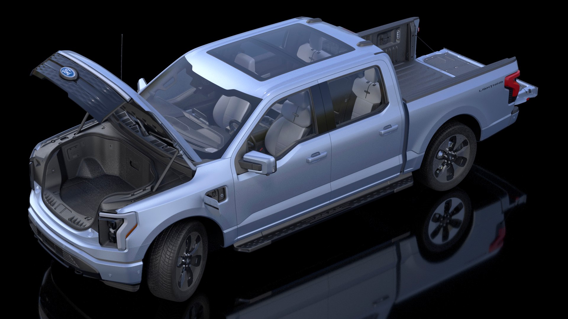 Ford F-150 Lightning Rigged 3D model preview
