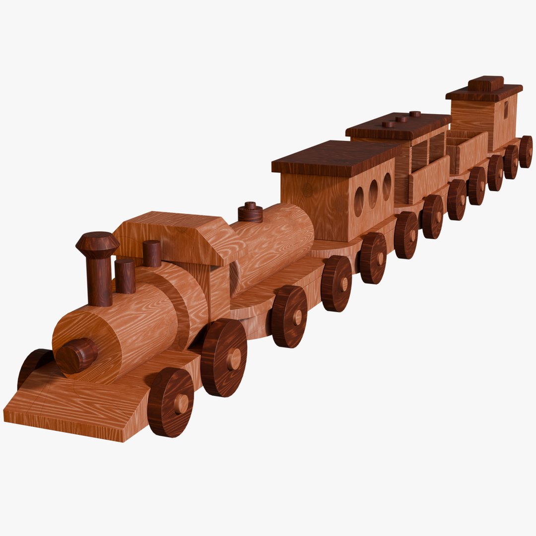 Wooden Christmas Train 3d Turbosquid 2159853