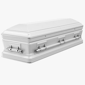 3D white funeral casket model