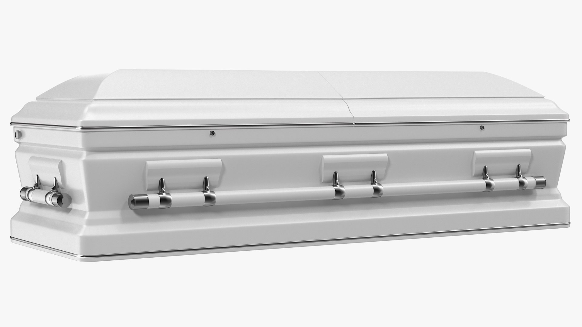 White Funeral Casket 3D model preview