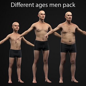 Different ages men pack 3D model