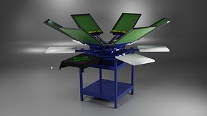 6 col screen printing carousel 3D model