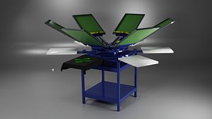 6 col screen printing carousel