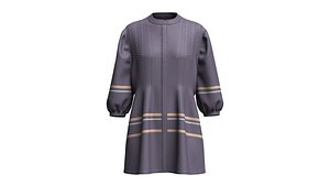 3D Girls Mandarin Collar Top With Balloon Sleeves model