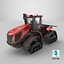 3D Tracked Agricultural Tractor Red Dirty model