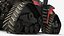 3D Tracked Agricultural Tractor Red Dirty model