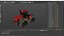 3D Tracked Agricultural Tractor Red Dirty model
