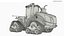 3D Tracked Agricultural Tractor Red Dirty model