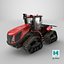 3D Tracked Agricultural Tractor Red Dirty model