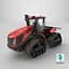 3D Tracked Agricultural Tractor Red Dirty model