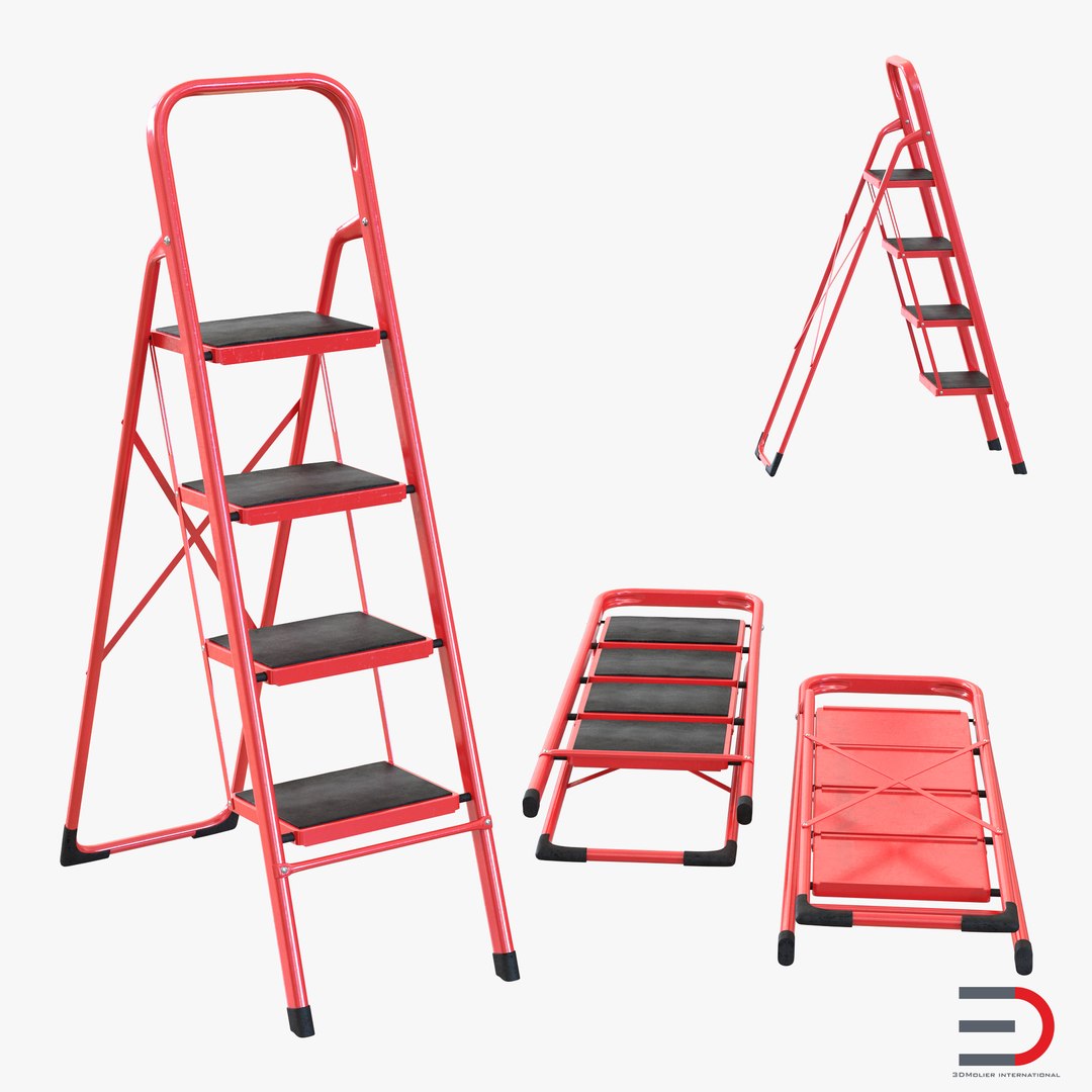 Step Ladder 3D Models Set 3D model preview