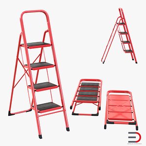 3d model step ladder set