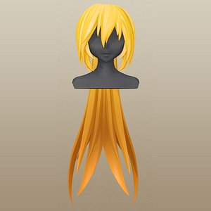 3D hair girl anime model