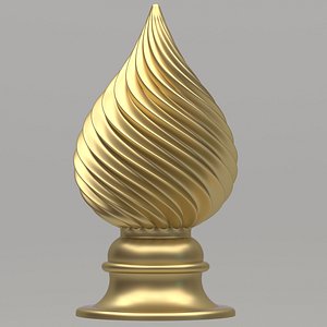 carved finial 3D