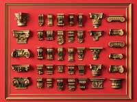 Classic Capital Corbel 3D Model Pack Carved Column Capital Set