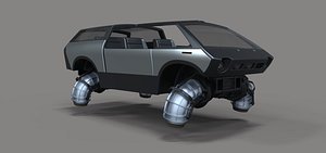 3D car flying jet