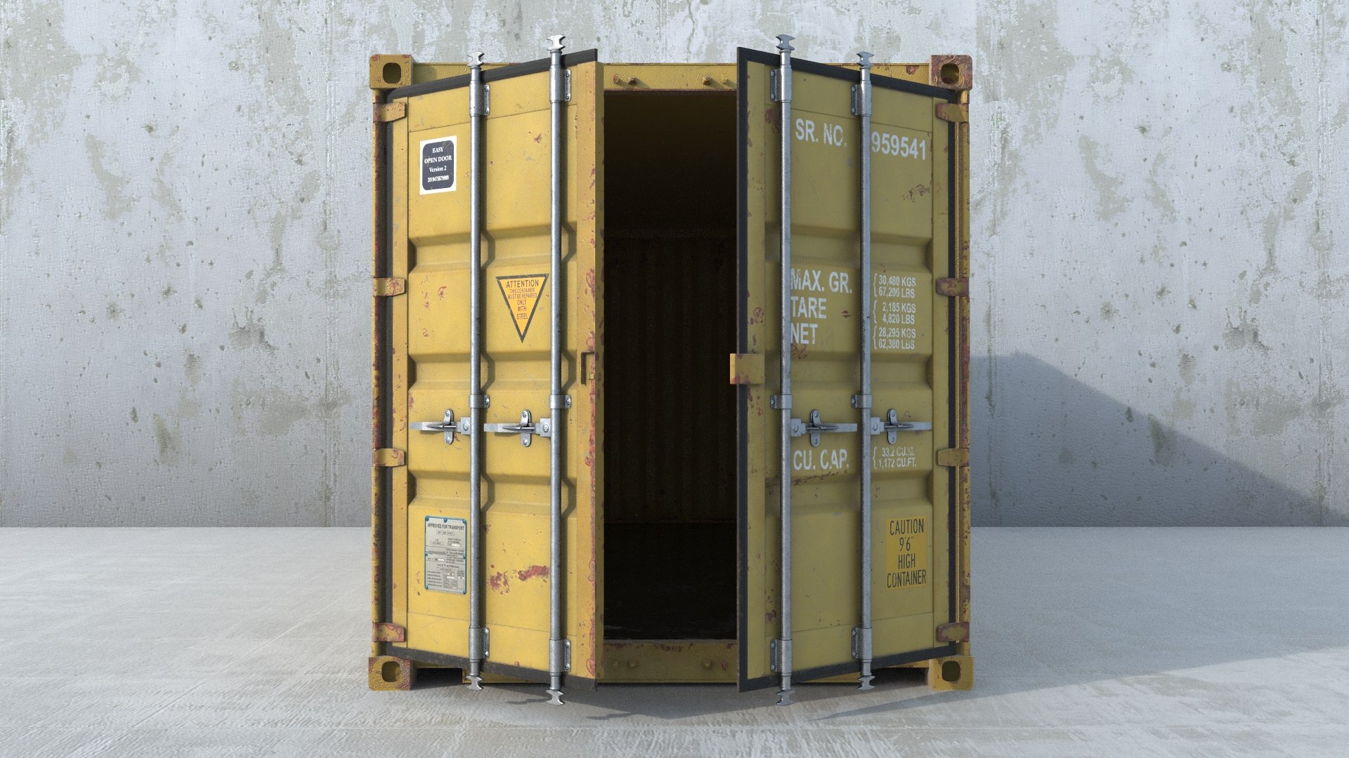 3D Cargo Container Yellow HD Model - TurboSquid 2169365