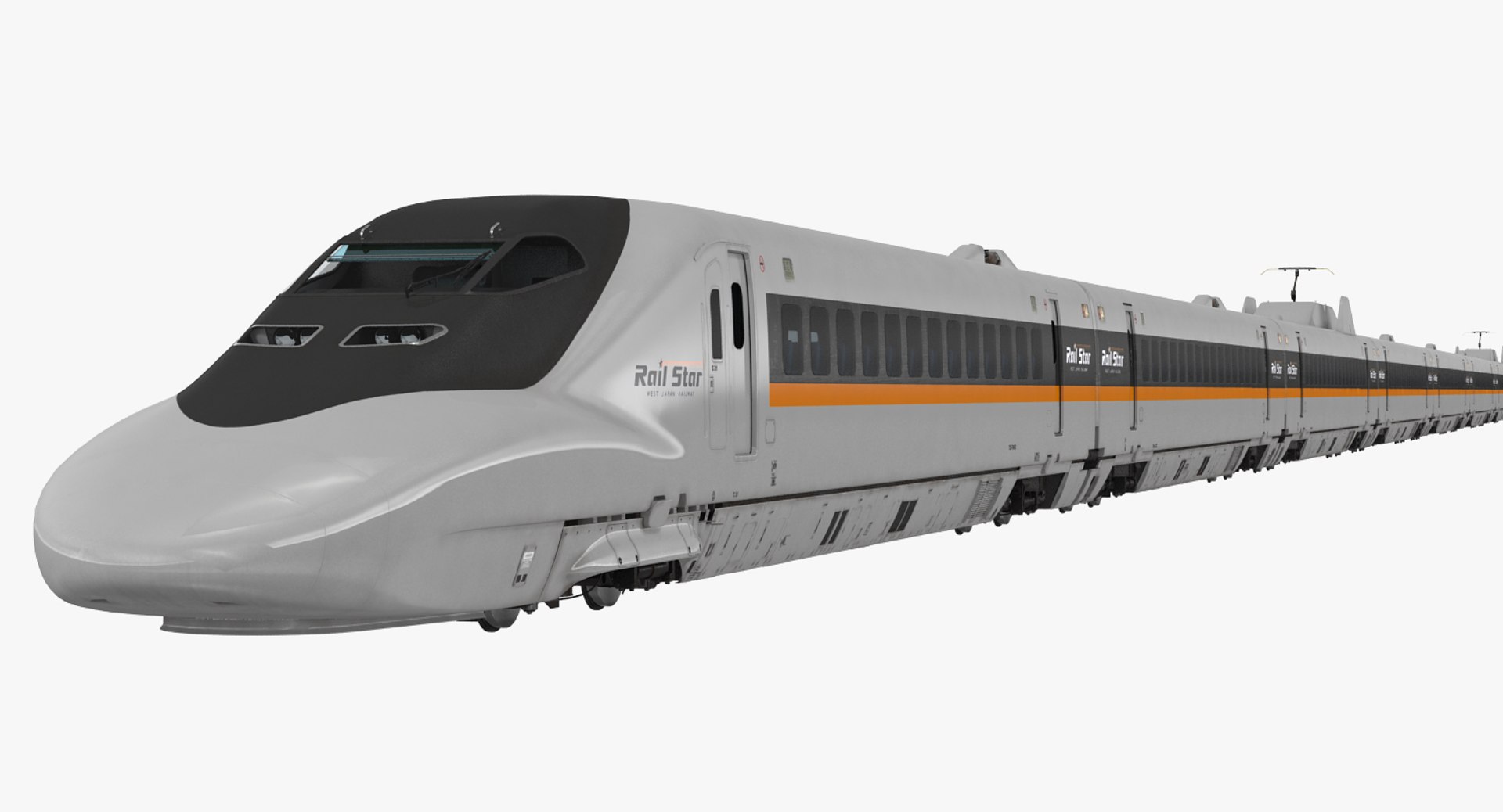 Bullet Train Rail Star Rigged 3D model preview