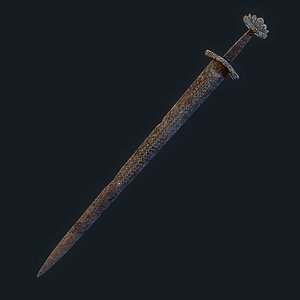 3D Viking Sword Inlaid model