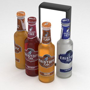 3D alcohol bottle