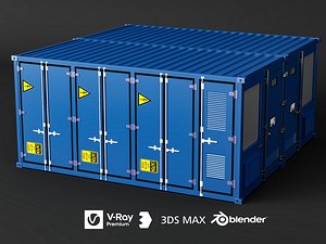 Power electrical container prefab cabin asset pack 3D model