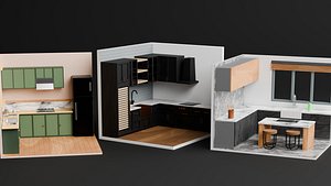 3D Isometric Kitchen Collection 3D