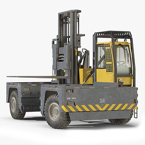 Baumann GS 150 Used Pre-Owned Side Loader Truck Yellow Rigged model