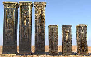 Egyptian Pillars Pack 3D model