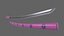 3D PBR Katana Japanese Sword Pink V3