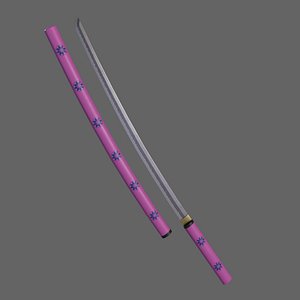 PBR Katana Japanese Sword Pink V3
