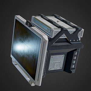 Sci-Fi Terminal Computer Monitor PBR low-poly