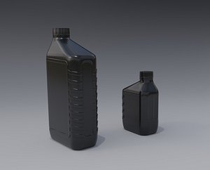 3D Small and Big Motor Oil Bottles model