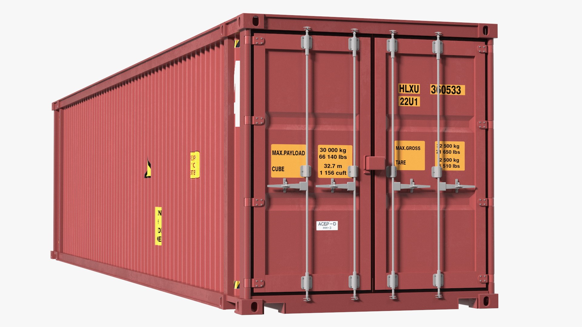 High Cube Cargo Worthy Shipping Container 45FT 3D model preview