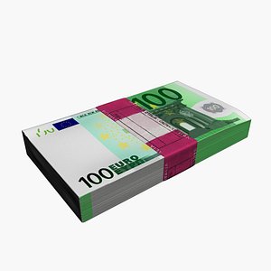 100 euro banknotes 3D model