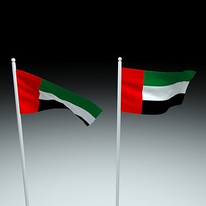 3D flag united arab emirates