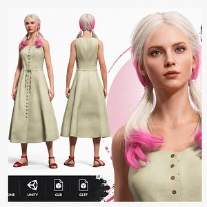 Realistic Woman Animation Ready 3D Model 3D model