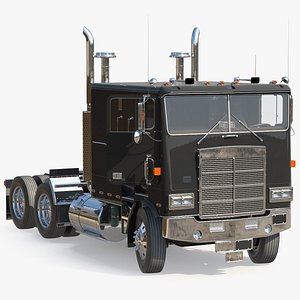 cabover truck rigged cab 3D model
