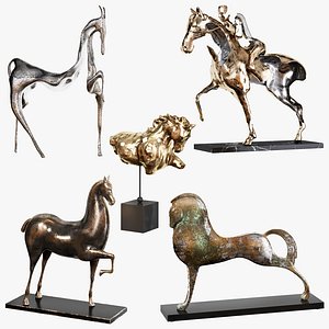 Sculptures of horses 3D model